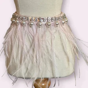 Feathers, Diamonds, & Pearls Glam Dog Collar