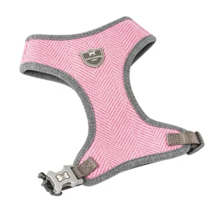 Pink Herringbone Tweed Harness