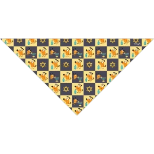 BanDoggie Dreidel Dogs Hanukkah Dog Bandana - Holiday Print Microfiber Pet Bandana