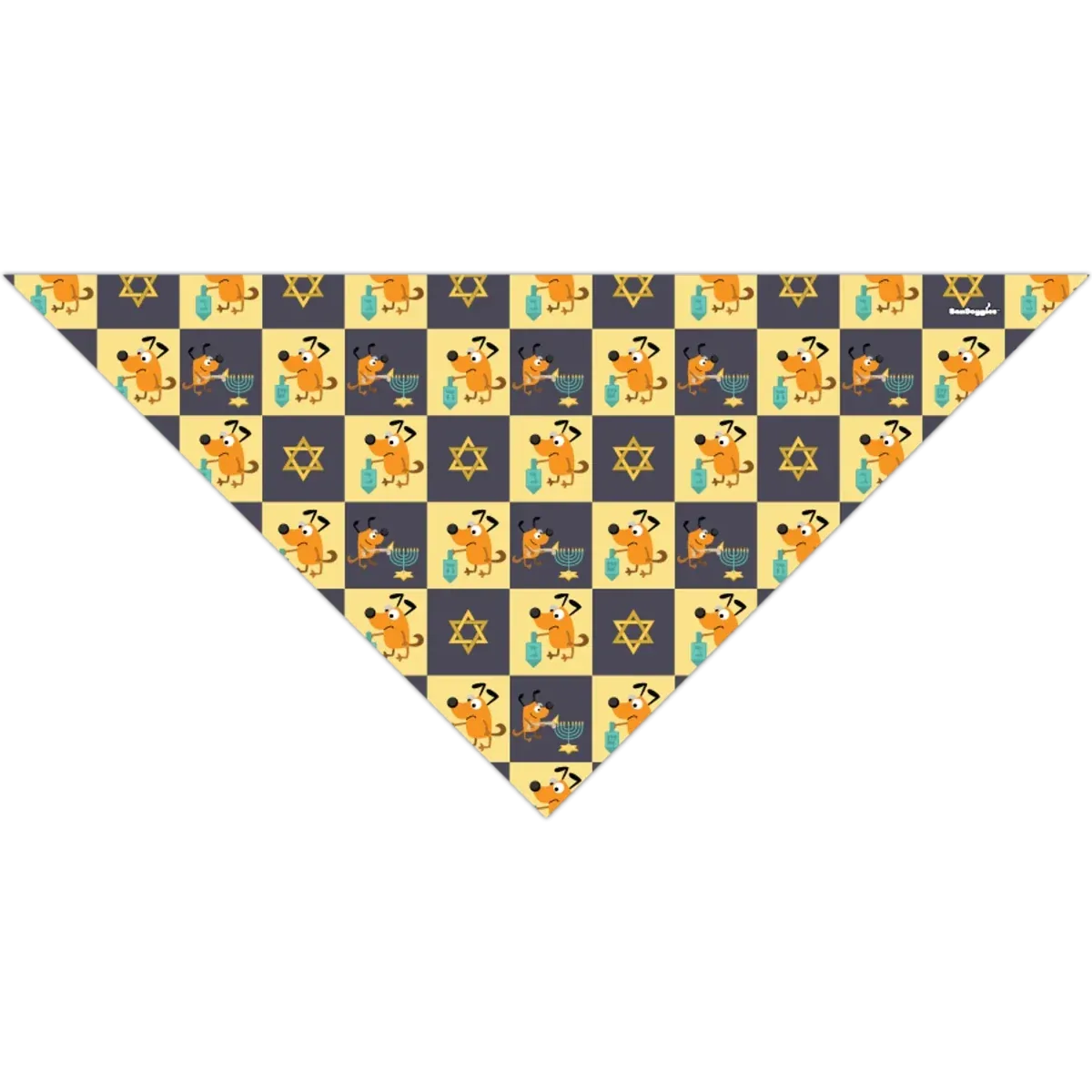 BanDoggie Dreidel Dogs Hanukkah Dog Bandana - Holiday Print Microfiber Pet Bandana