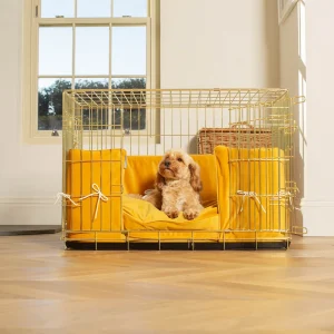 Dog Crate Bumper in Saffron Velvet by Lords & Labradors