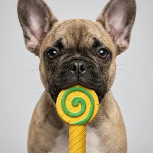 Skatrs Lollipop Latex Chew Toy for Dogs (Yellow)