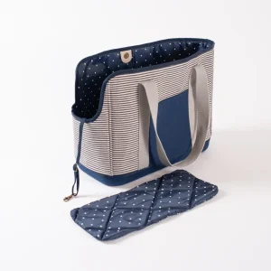 LeftPine x P.L.A.Y. Navy Striped Dog Carrier