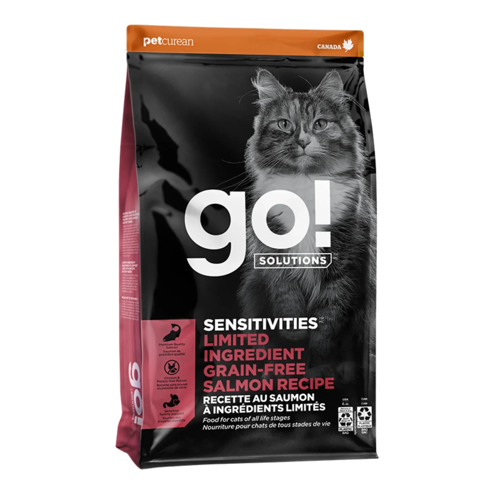 Petcurean Go! Sensitivities Limited Ingredient Dry Cat Food - Grain-Free Salmon, 6 lb