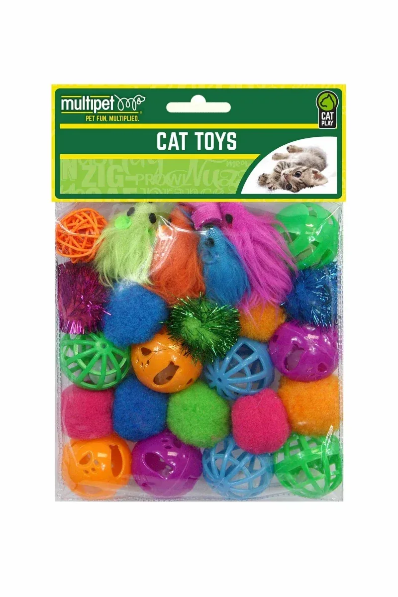 Multipet Cat Value Pack Toys, 24-Count