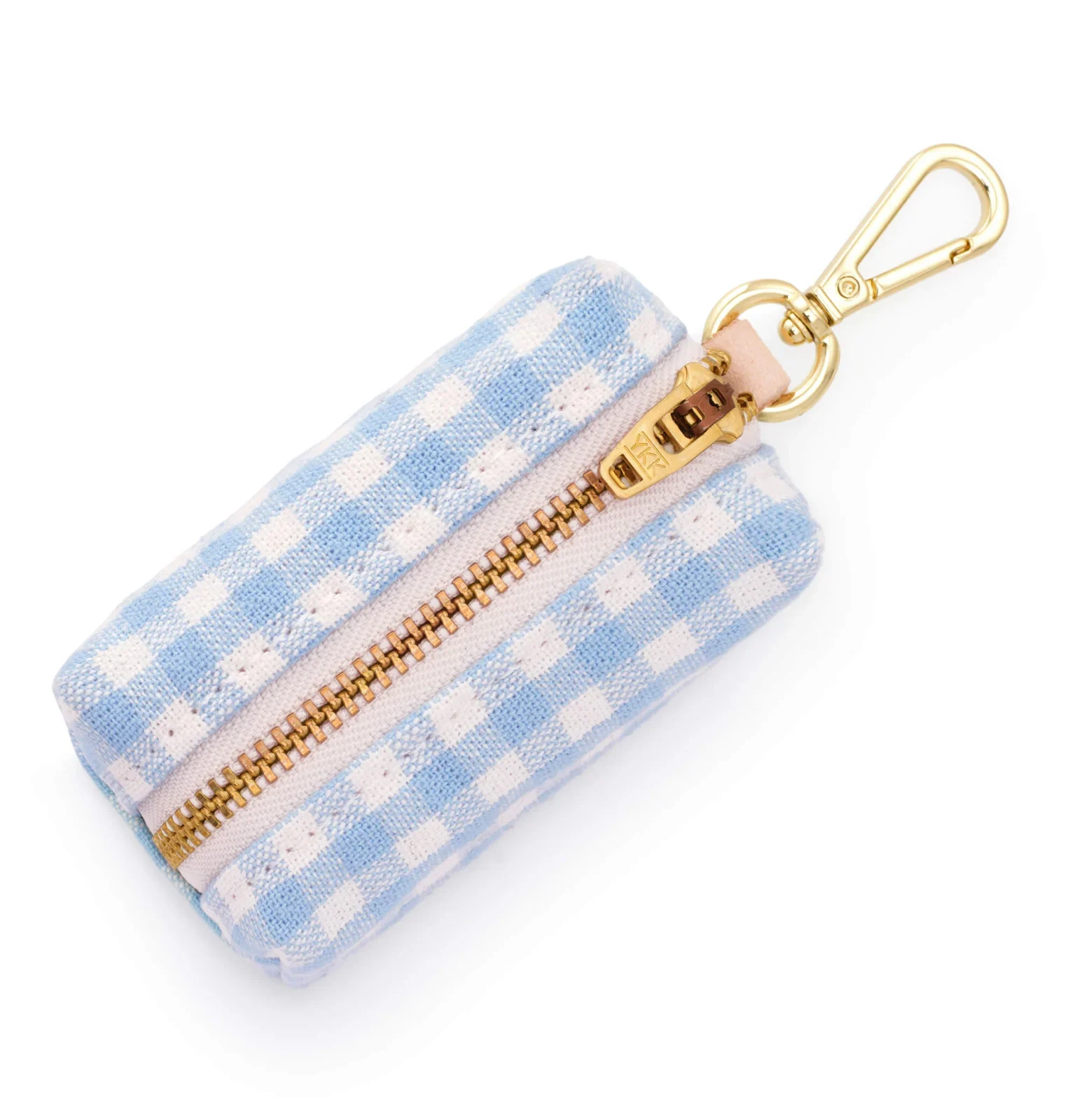 Sky Blue Gingham Waste Bag Holder