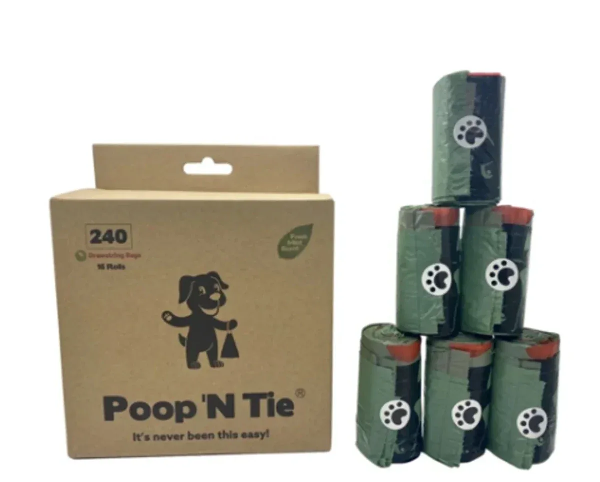 Poop 'N Tie Refill Box - 16 Rolls Of Drawstring Bags - Image 2