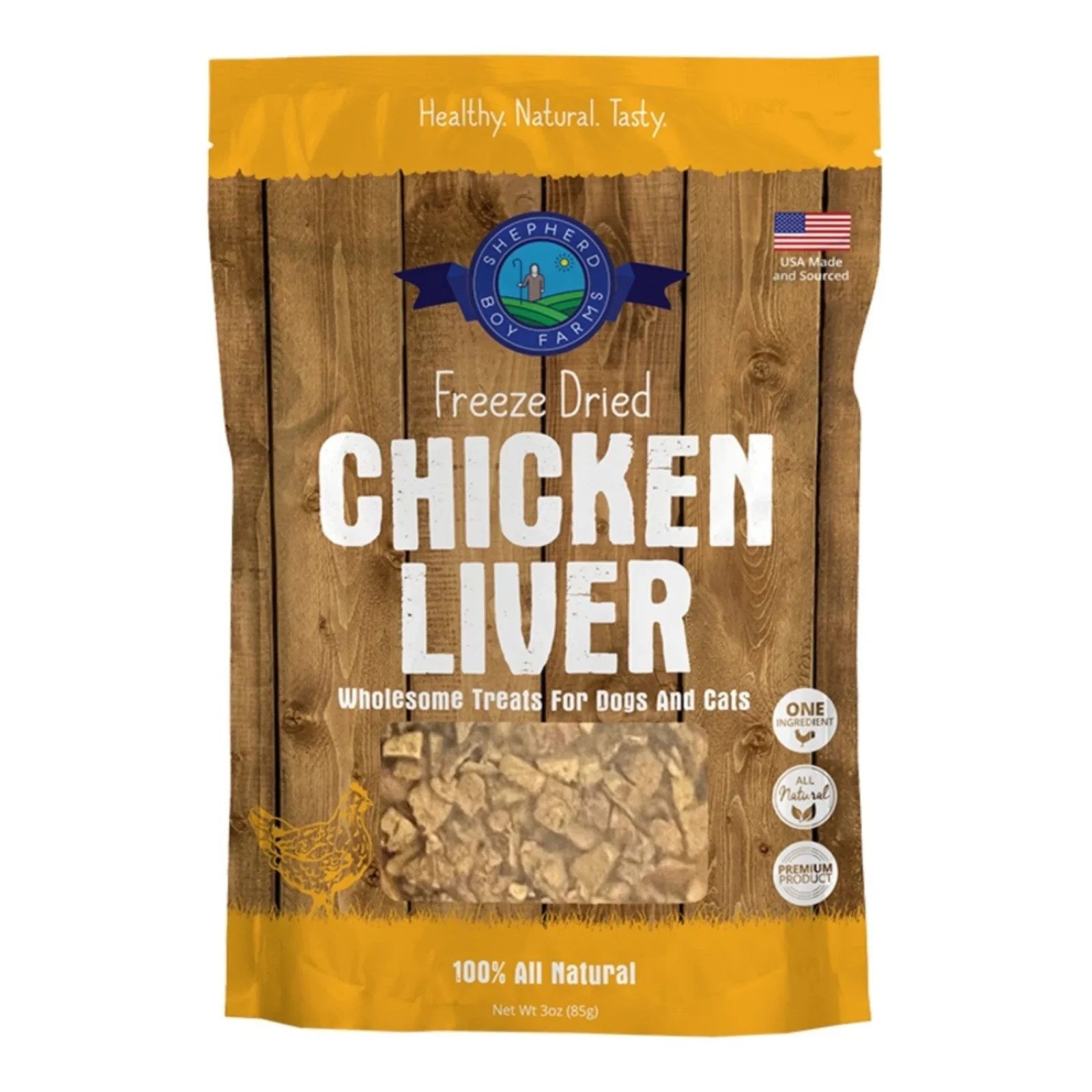 Shepherd Boy Farms Dog & Cat Freeze-Dried Chicken Liver 3 oz