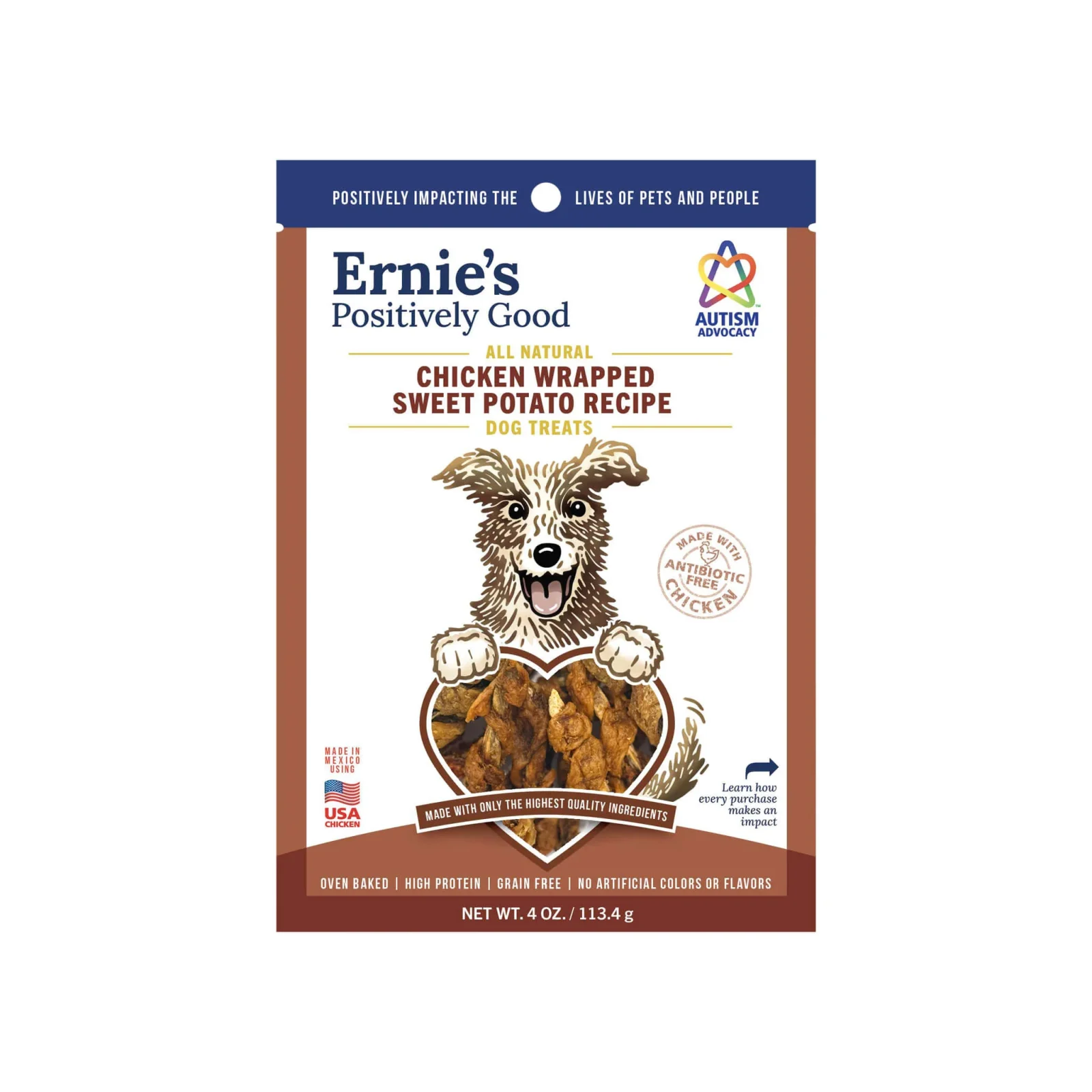 Ernie's Positively Good Chicken Wrapped Sweet Potato Dog Treats