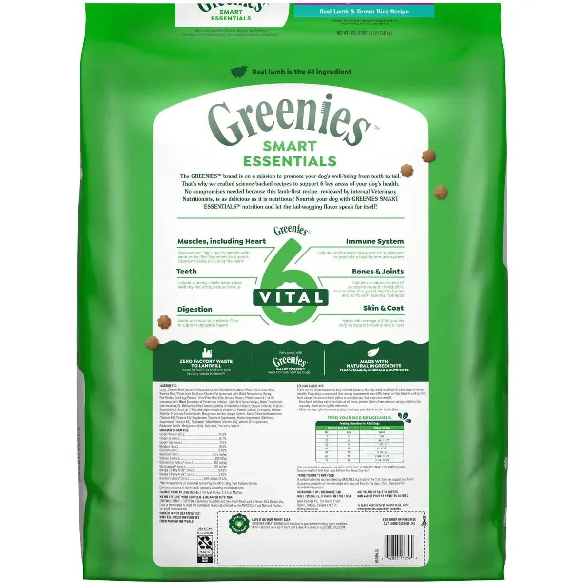 Greenies Smart Essentials Sensitive Digestion and Skin Lamb and Brown Rice Adult Dry Dog Food - Image 2