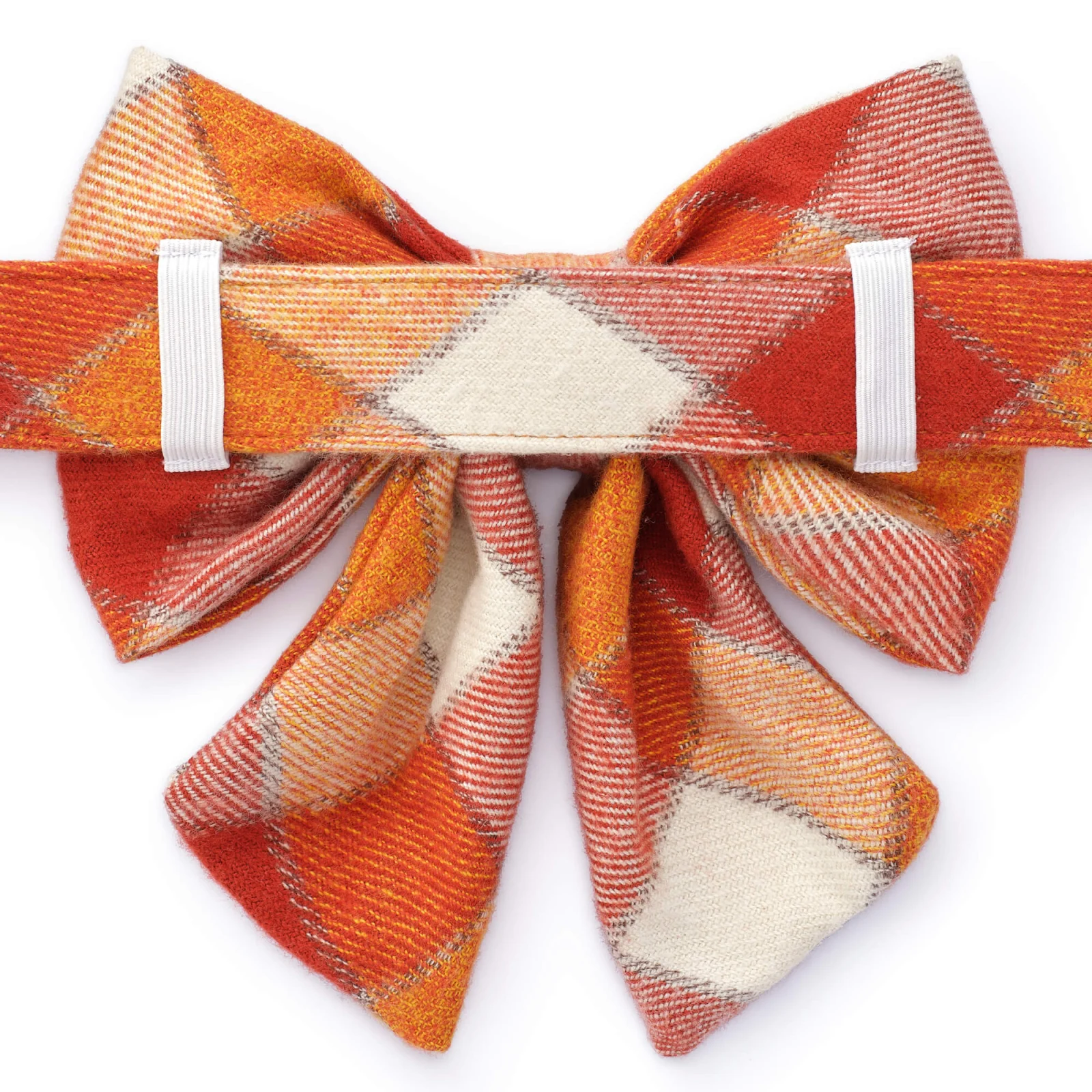 Pumpkin Spice Plaid Flannel Lady Dog Bow - Image 2