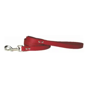 Omni Pet Leather Dog Leash Red 1/2in. x 4ft.