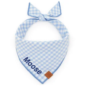 Sky Blue Gingham Dog Bandana