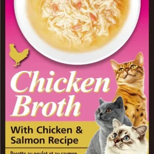 Inaba Cat Broth Chicken Salmon 1.76 oz. (6 ct)