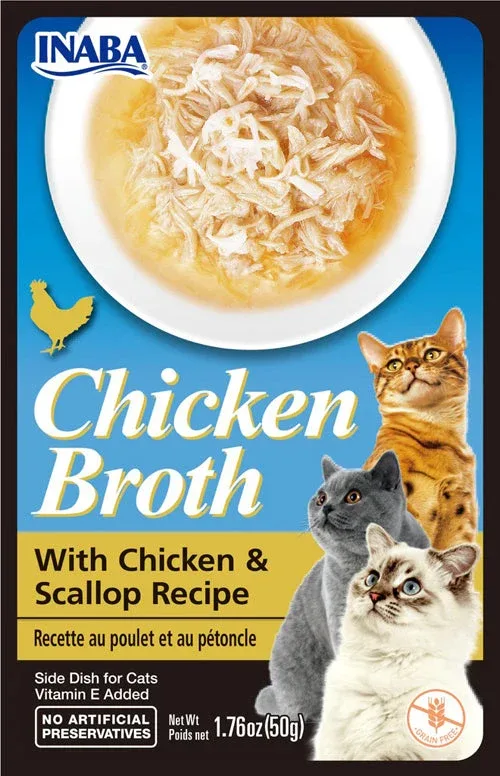 Inaba Cat Broth Chicken Scallop, 1.76 oz (6 ct)