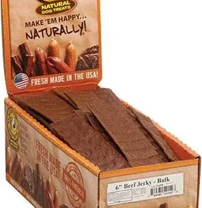 HAPPY HOWIE'S JERKY DOG TREATS BULK - 6 INCH - 80 COUNT
