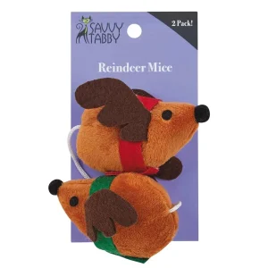 Savvy Tabby Reindeer Mice 2 ct