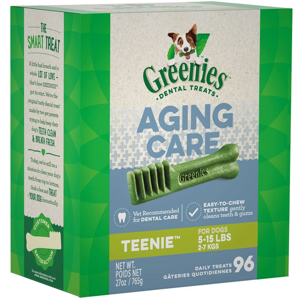 Greenies Aging Care Dental Chews Dog Treats - Teenie 27oz (96 Bones)