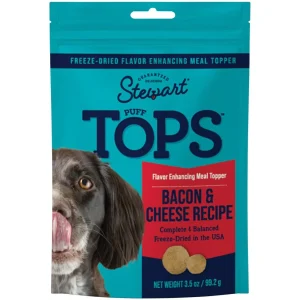Stewart Puff Tops Bacon and Cheese Recipe Freeze-Dried Dog Food Topper