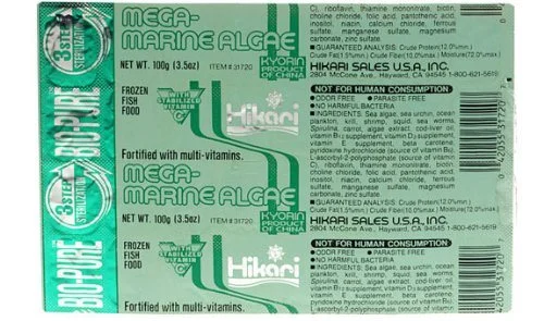 Hikari Bio-Pure Frozen Mega-Marine Algae - Cubes - 3.5 oz - Pack of 12