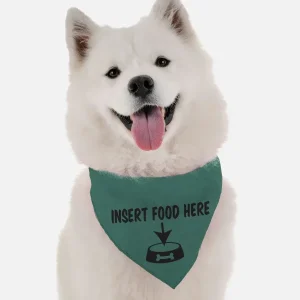 BanDoggie Insert Dog Food Here Dog Bandana - Funny Microfiber Pet Bandana, USA Made