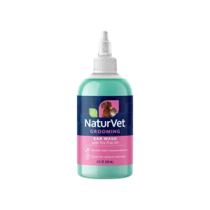 NaturVet Baby Powder Scented Ear Wash Plus Tea Tree Oil for Dogs & Cats