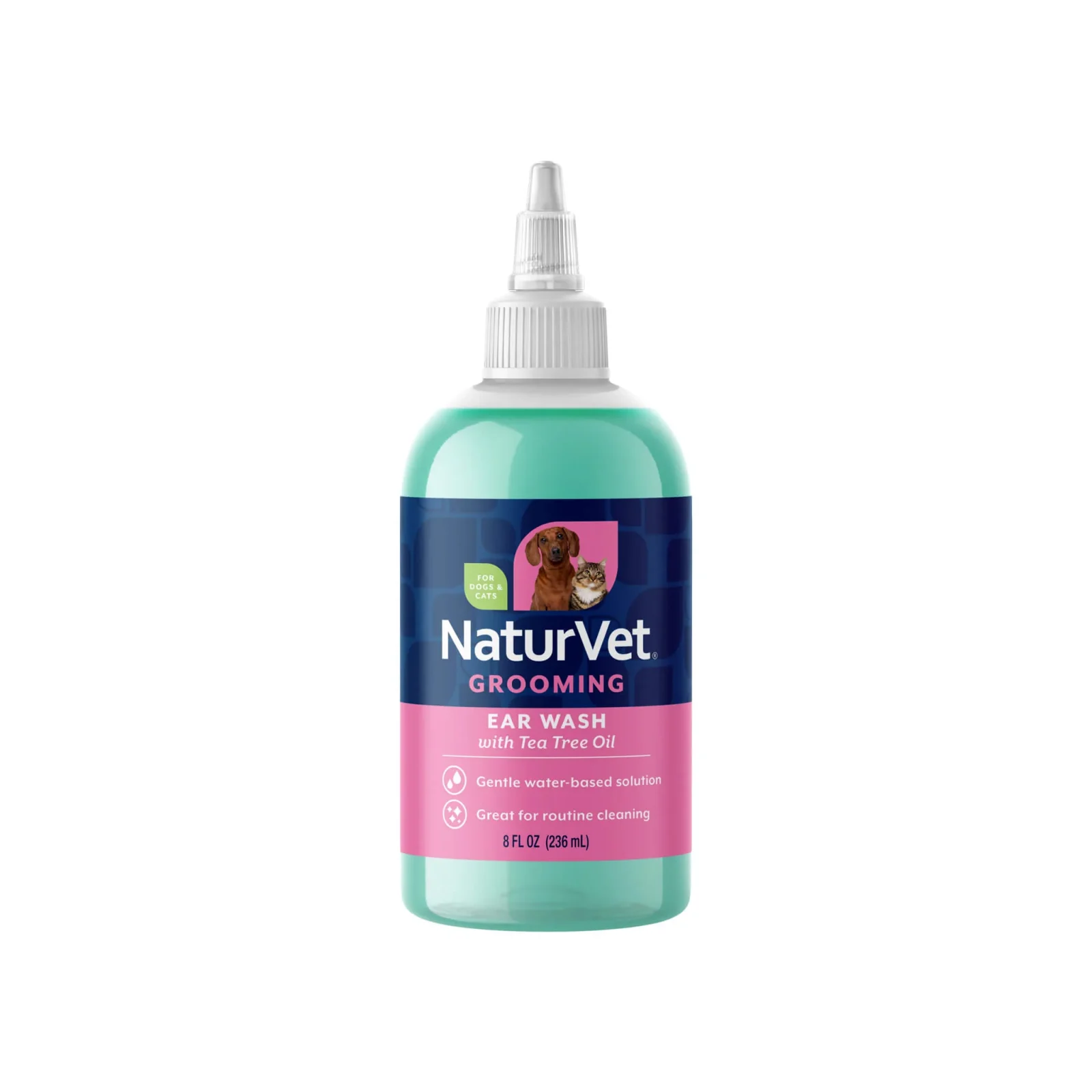 NaturVet Baby Powder Scented Ear Wash Plus Tea Tree Oil for Dogs & Cats