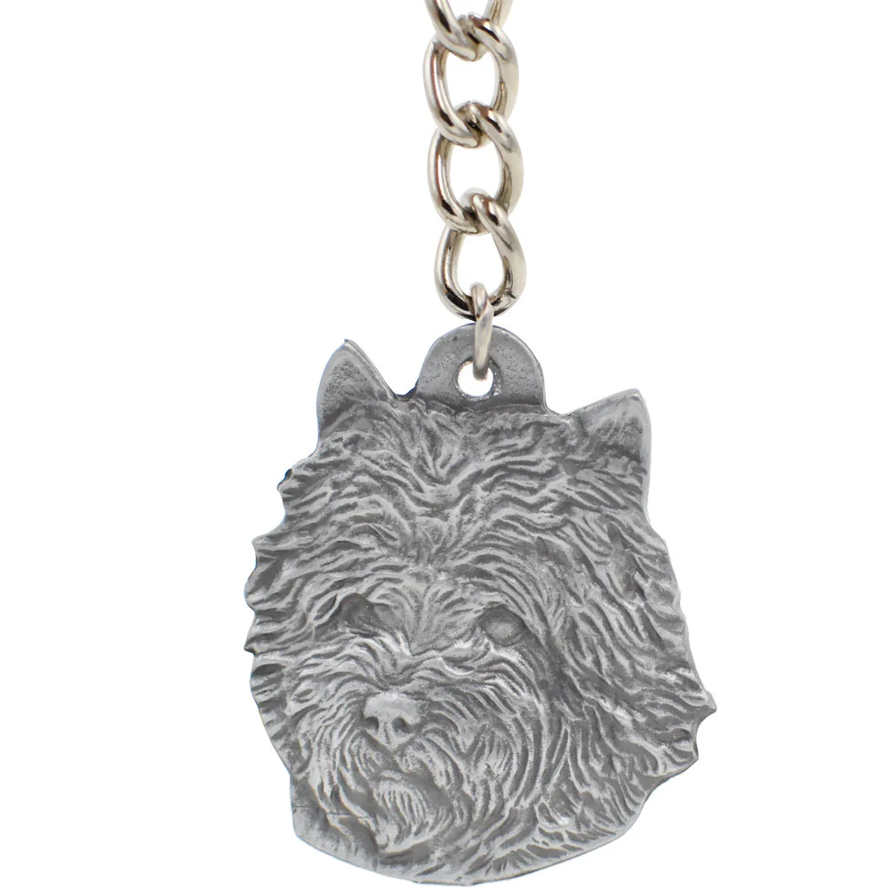 Dog Breed Keychain USA Pewter - Carin Terrier (2.5")