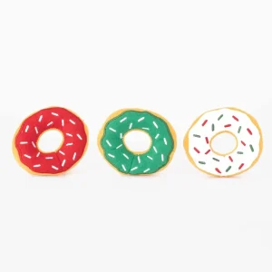 ZippyPaws Miniz Holiday Donutz Plush Dog Toy, 3-Pack