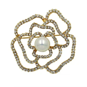 Camellia Luxury Brooch - Crystal Dog Collar Accessory