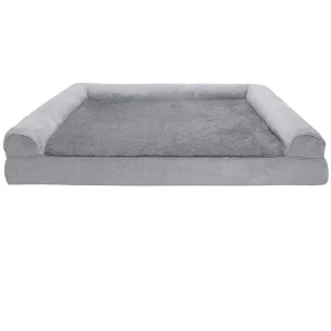 FurHaven Plush & Suede Pillow Sofa Pet Bed - Gray (Jumbo)