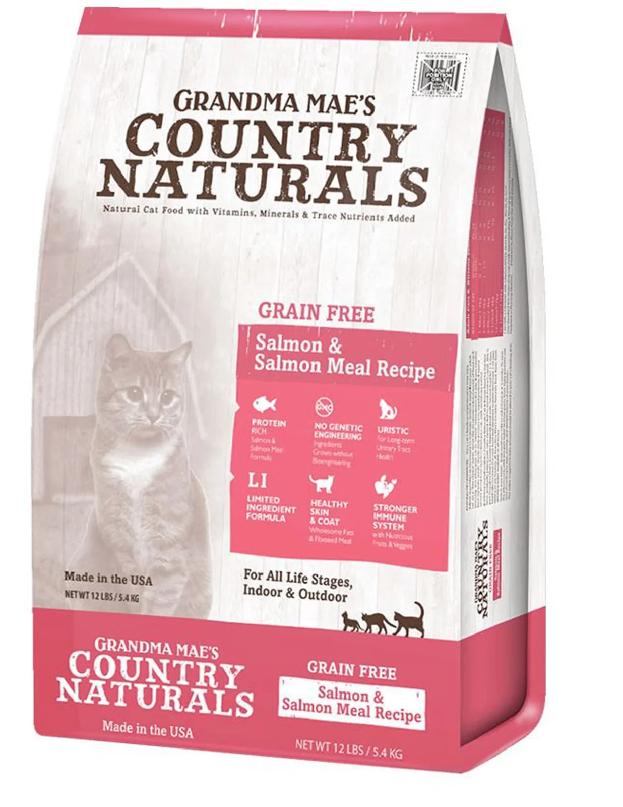 Grandma Mae's Country Naturals Grain-Free Dry Cat Food Salmon, 12 lb