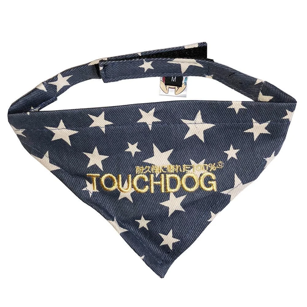 Touchdog Designer Hook-and-Loop Pet Bandana - Blue