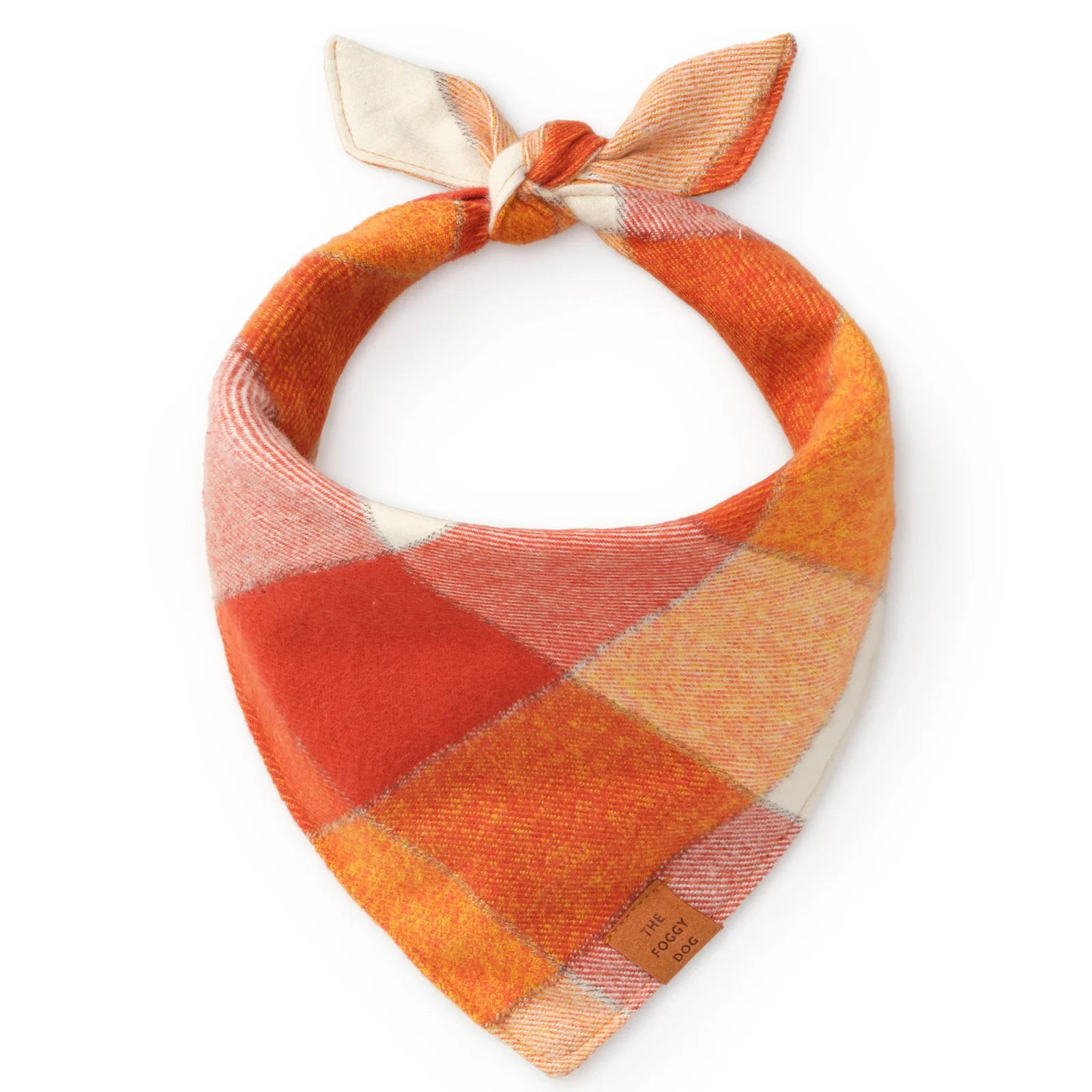 Pumpkin Spice Plaid Flannel Dog Bandana - Image 2