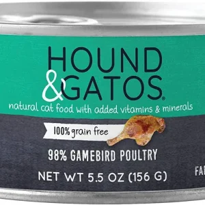 Hound and Gatos Cat Grain-Free Gamebird Poultry, 5.5 oz each, Case of 24