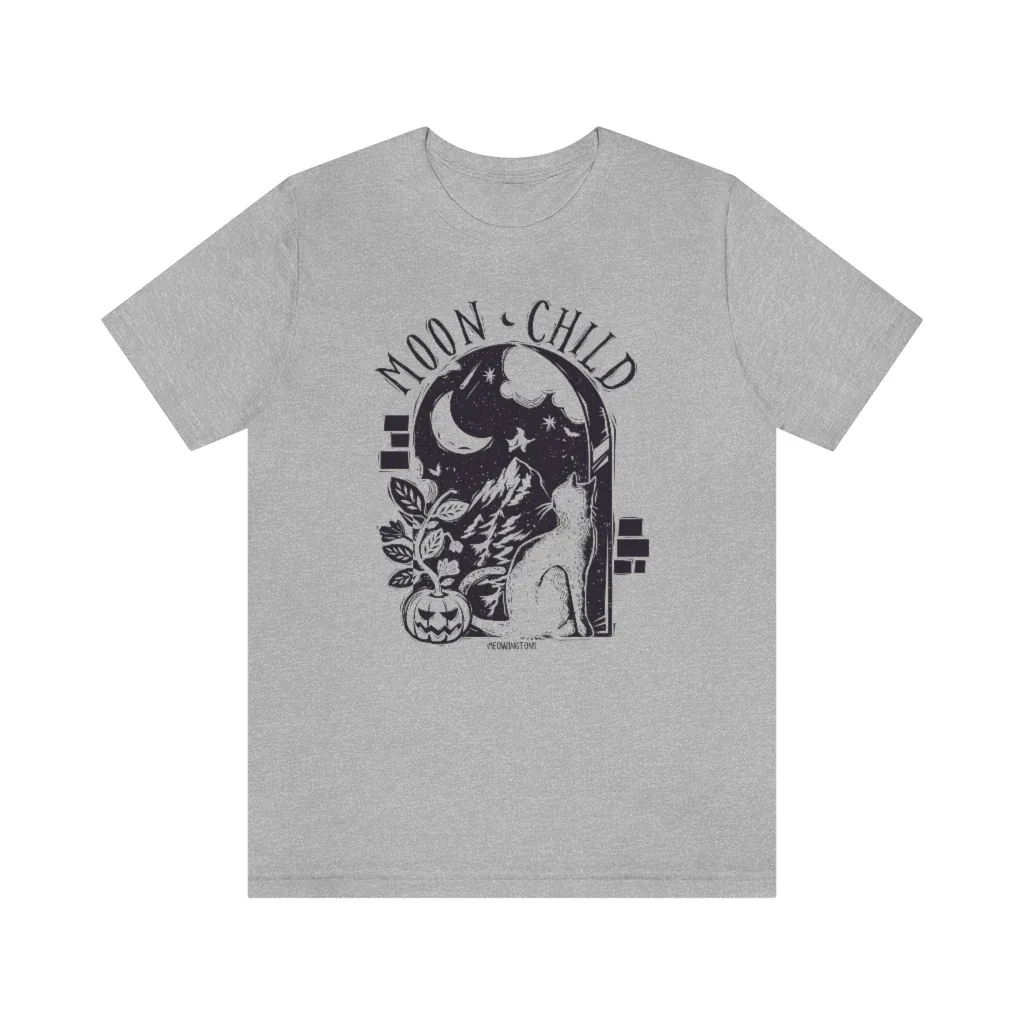 Moon Child Halloween Cat T-Shirt - Image 2