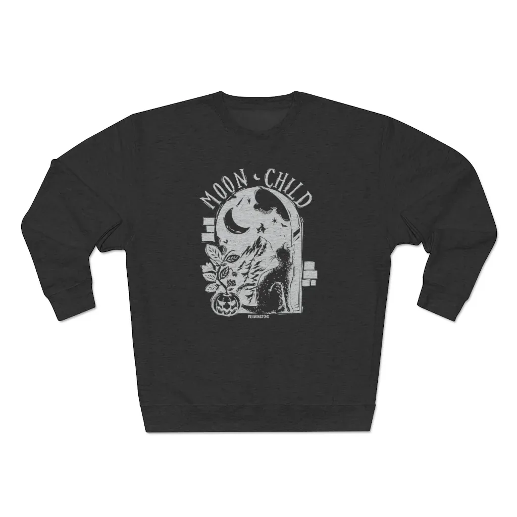 Moon Child Crewneck Cat Sweatshirt - Image 2