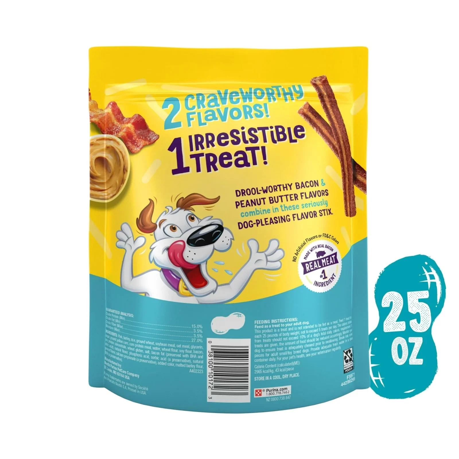 Purina Beggin Strips Flavor Stix with Bacon and Peanut Butter Soft and Chewy Dog Treats - Image 2