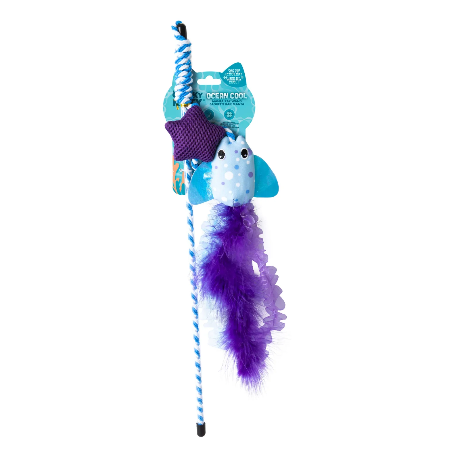 Quirky Kitty Manta Ray Wand – Interactive Cat Wand Toy with Catnip - Image 2