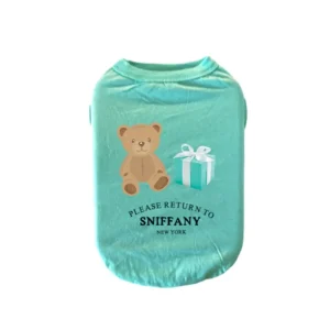 Sniffany Teddy Bear Dog Shirt - Spring/Summer Designer-Inspired Dog Tee by Bark Fifth Avenue