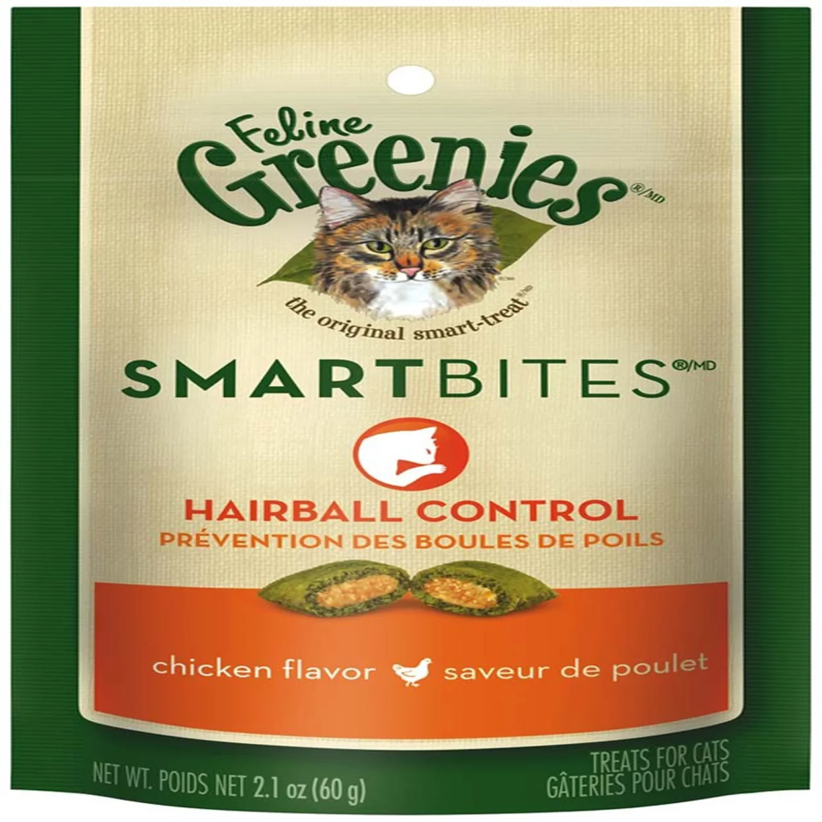 Greenies Feline SmartBites Healthy Indoor Cat Treats Chicken, 2.1 oz