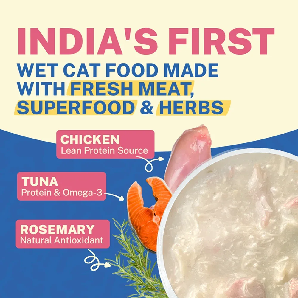 Smylo Adult Chicken Tuna & Rosemary, Fresh & No-Preservative Wet Cat Food - Image 2