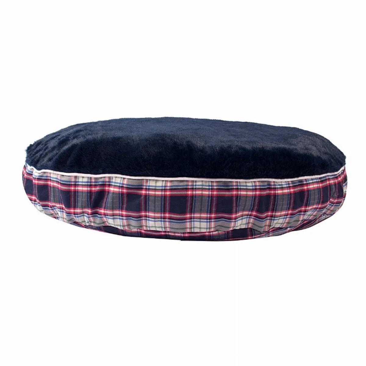 Halo Amber Plaid Round Dog Bed - Machine Washable Plush Pet Bed with Removable Cover for Dogs