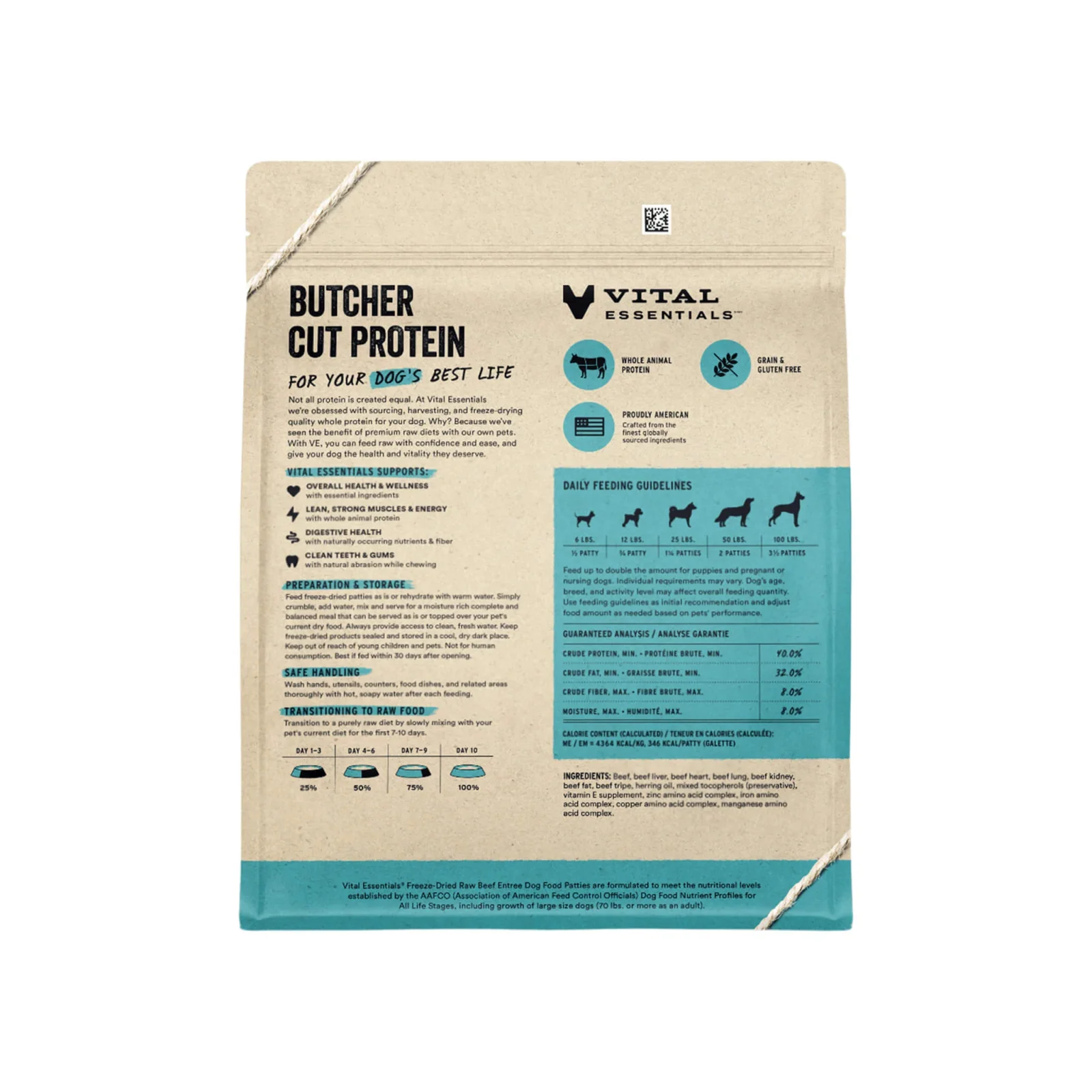 Vital Essentials Freeze Dried Patties for Dogs Beef - Image 2