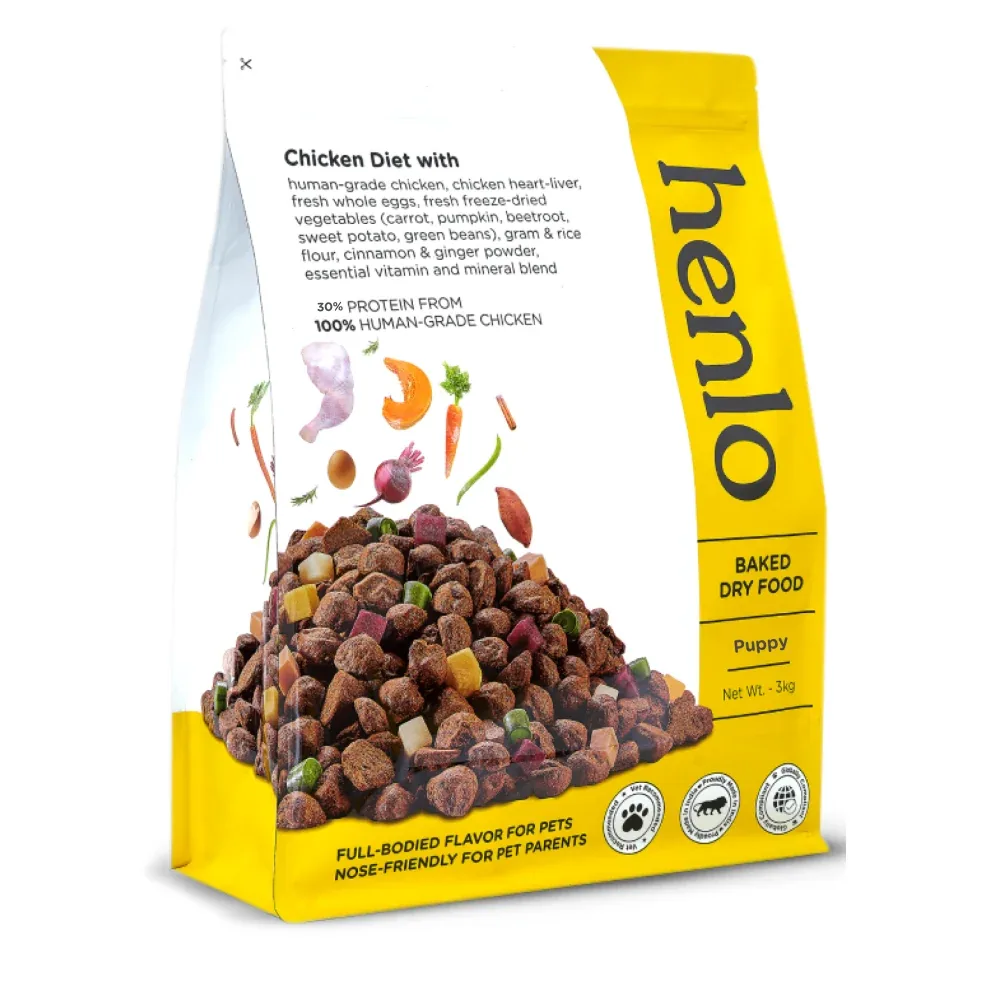 Henlo Chicken & Veg Baked Dry Food for Puppies & Small Breed Dogs | 100% Human Grade Ingredients - Image 2
