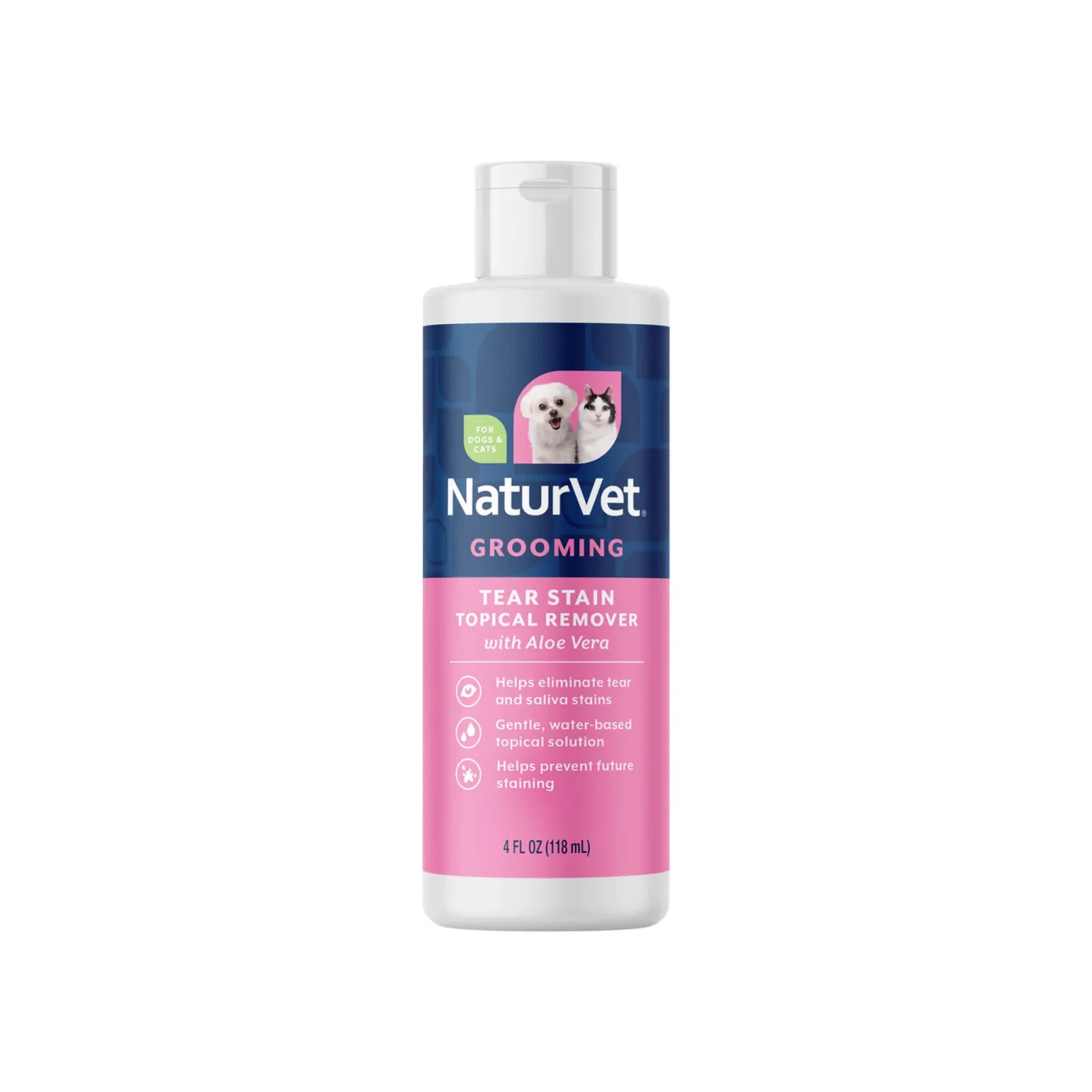 NaturVet Tear Stain Topical Remover Plus Aloe Vera for Dogs & Cats