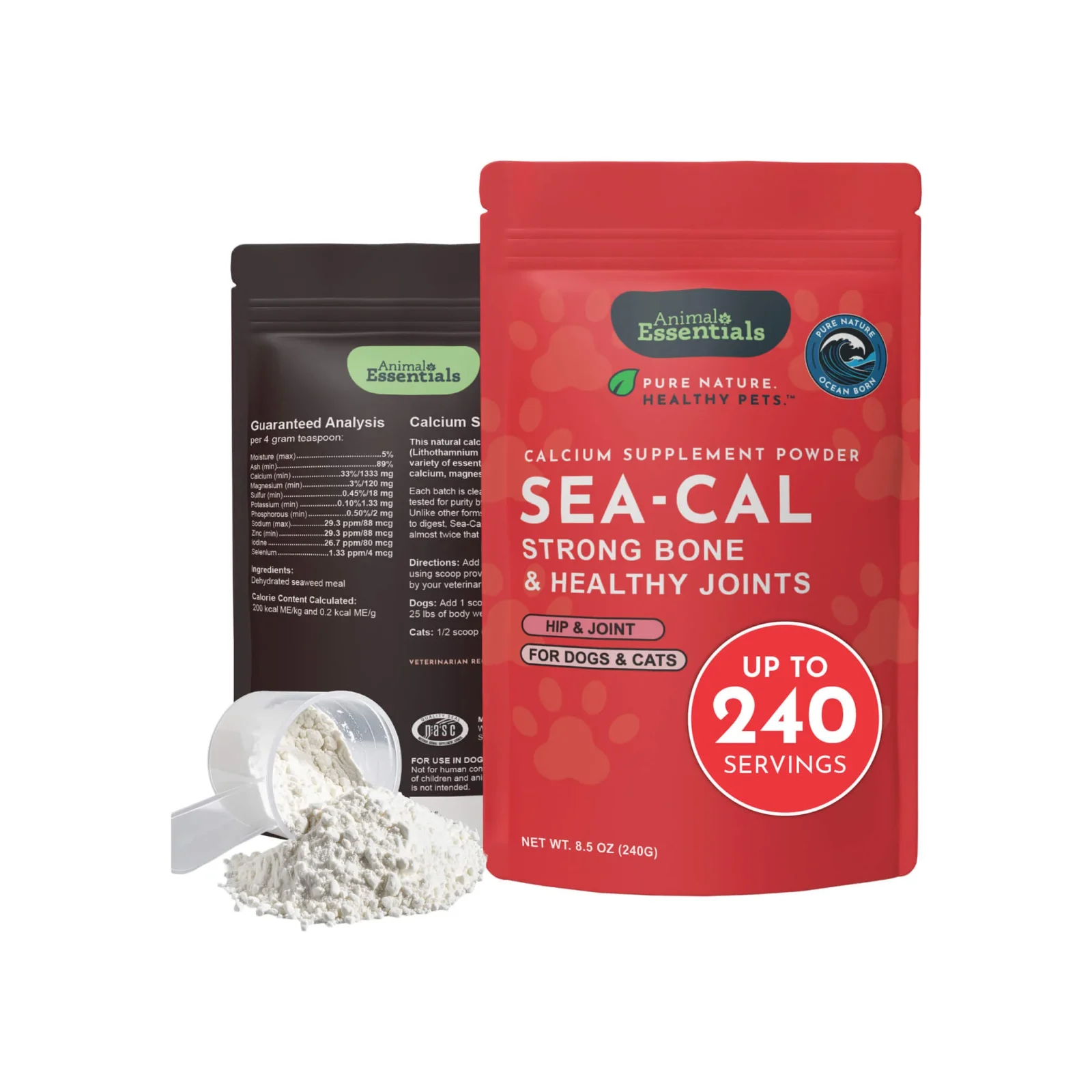 Animal Essentials Sea-Cal Seaweed Calcium Powder Supplement for Dogs & Cats