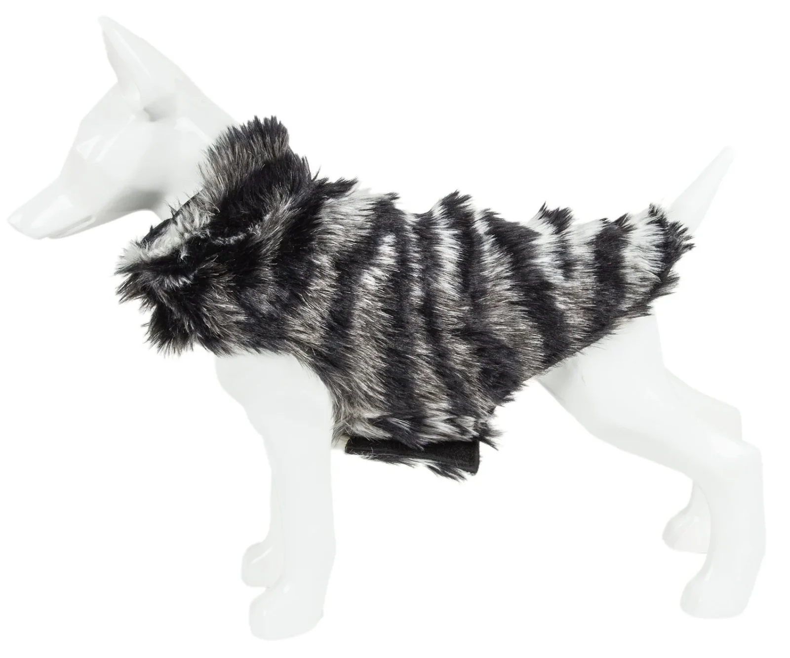 Pet Life ® Luxe 'Chauffurry' Zebra Patterned Designer Mink Fur Dog Coat - Image 2