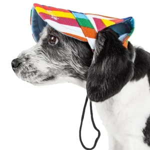 Pet Life ® 'Colorfur' Floral UV Protectant Adjustable Fashion Dog Hat Cap