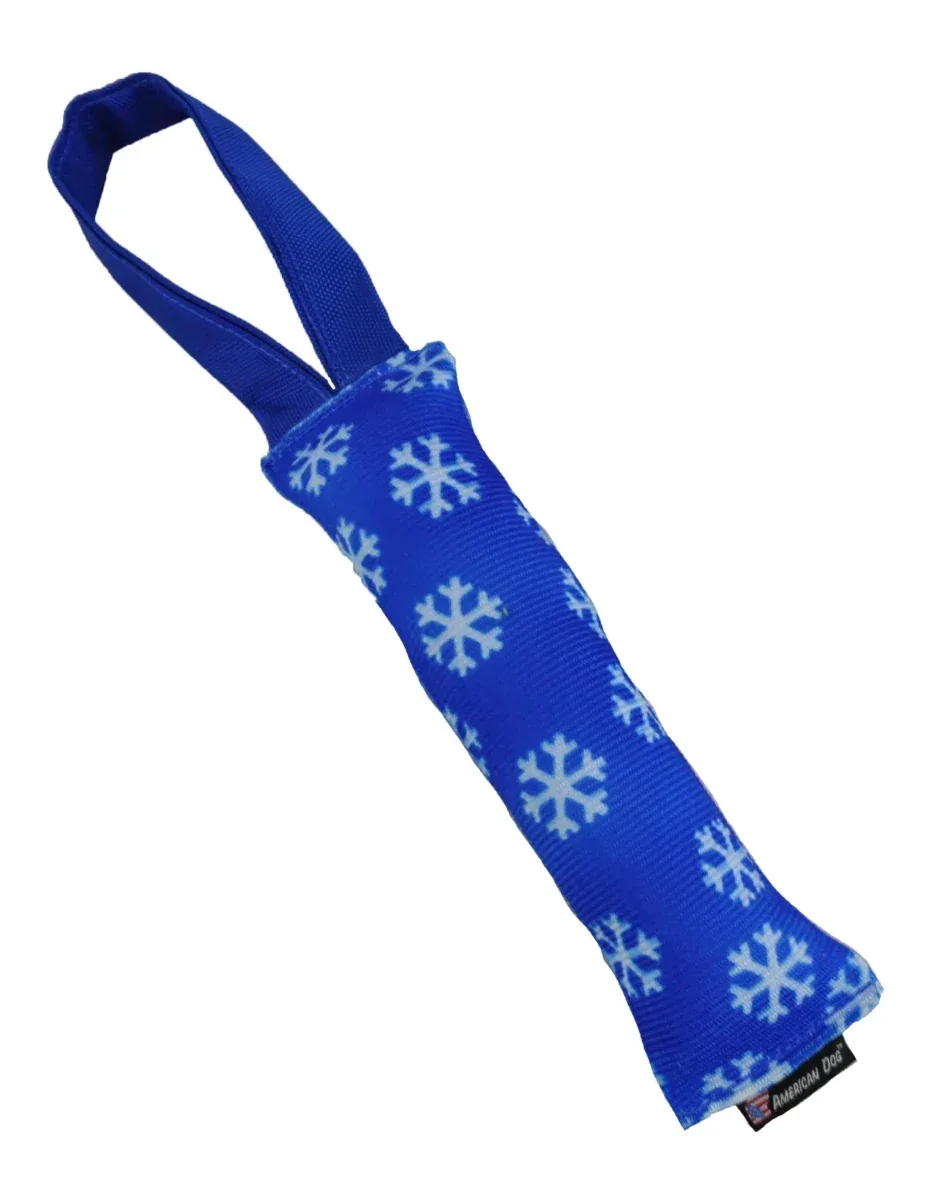 American Dog Snowflake Fire Hose Squeaky Floating Dog Toy 11 in